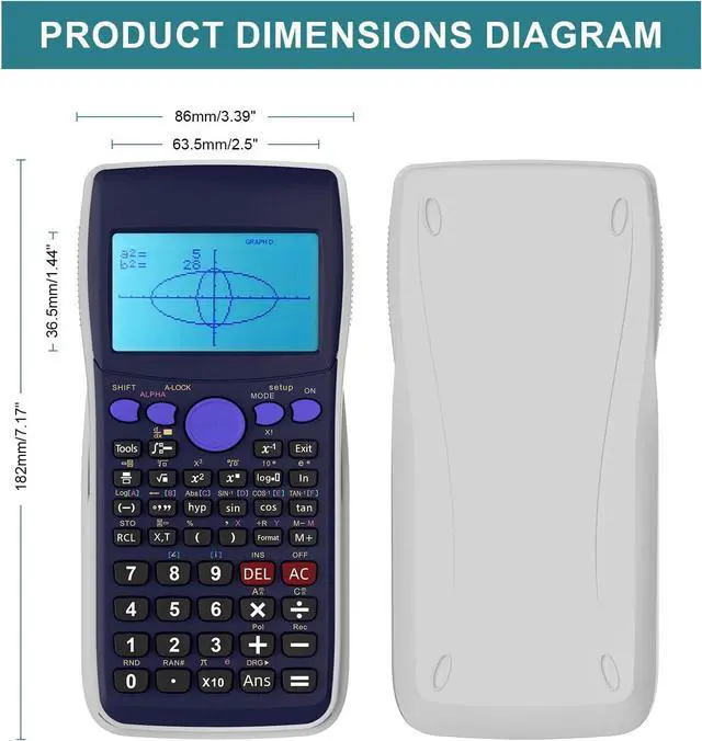 Alt view image 2 of 7 - Graphing Calculator, Scientific Calculators 10 Modes /4 Graphing Functions,Desktop Math Calculator for College Students,School Supplies for Middle High School Teachers Office