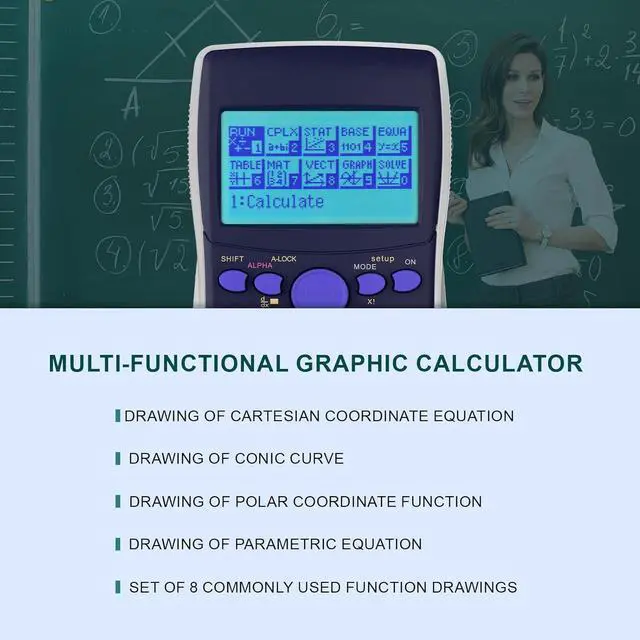 Alt view image 4 of 7 - Graphing Calculator, Scientific Calculators 10 Modes /4 Graphing Functions,Desktop Math Calculator for College Students,School Supplies for Middle High School Teachers Office
