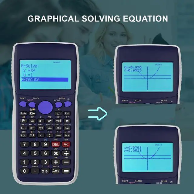 Alt view image 5 of 7 - Graphing Calculator, Scientific Calculators 10 Modes /4 Graphing Functions,Desktop Math Calculator for College Students,School Supplies for Middle High School Teachers Office
