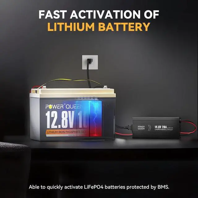 Alt view image 4 of 7 - 14.6V 20A LiFePO4 Battery Charger, 2-Stage Automatic Smart Battery Charger and Maintenance, LiFePO4 Lithium Batteries Charger, Suitable for 12V (12.8V) Lipo Lithium Iron Phosphate Battery