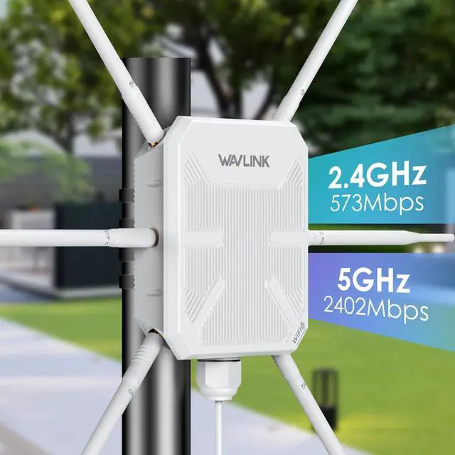 Alt view image 3 of 7 - AX3000 WiFi 6 Outdoor WiFi Extender with PoE, 2025 New Model Dual Band 2.4G+5G Long Range Outdoor Wireless Access Point, 6x7dBi High-gain Antennas, IP67 Weatherproof, Work with Starlink