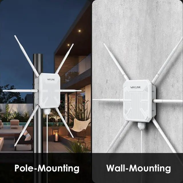 Alt view image 5 of 7 - AX3000 WiFi 6 Outdoor WiFi Extender with PoE, 2025 New Model Dual Band 2.4G+5G Long Range Outdoor Wireless Access Point, 6x7dBi High-gain Antennas, IP67 Weatherproof, Work with Starlink