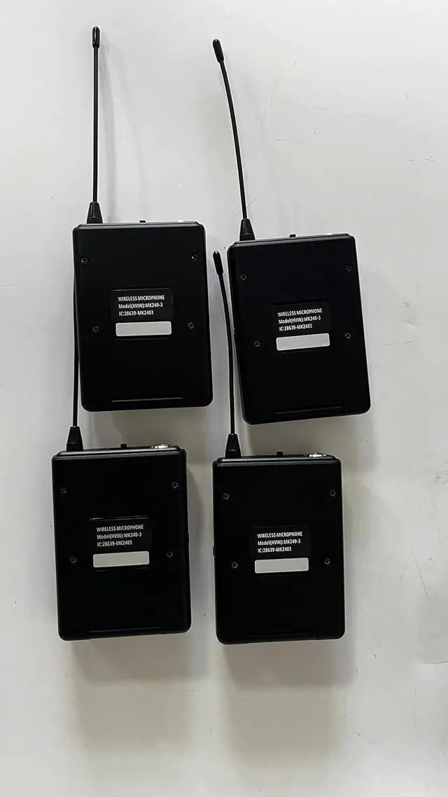 Alt view image 2 of 7 - UHF Wireless Microphone System Cordless Lapel/Headset/Lavalier Mic(4 Bodypacks), Fixed Frequency, Long Range 400ft, Ideal for Party Church Conference Speech