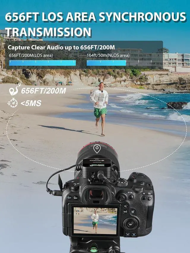 Alt view image 2 of 6 - Wireless Lavalier Microphone C2X, 2.4G Dual Transmitter Lapel Mic 656FT 8H for Online Class Vlog Stream YouTube for Camera Smartphone Tablet (C2X Dual)