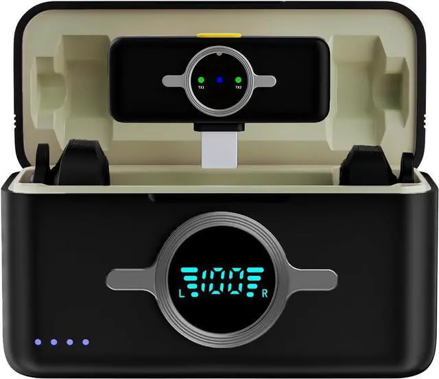 Main image of Wireless Lavalier Microphone for iPhone/Android/Laptop with Lightning/USB-C Plug, 48KHz/24Bit, Noise Cancellation, 100 Meters Transmission Range, 30h Battery for Video Recording, Streaming