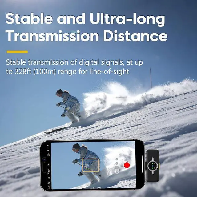 Alt view image 6 of 7 - Wireless Lavalier Microphone for iPhone/Android/Laptop with Lightning/USB-C Plug, 48KHz/24Bit, Noise Cancellation, 100 Meters Transmission Range, 30h Battery for Video Recording, Streaming