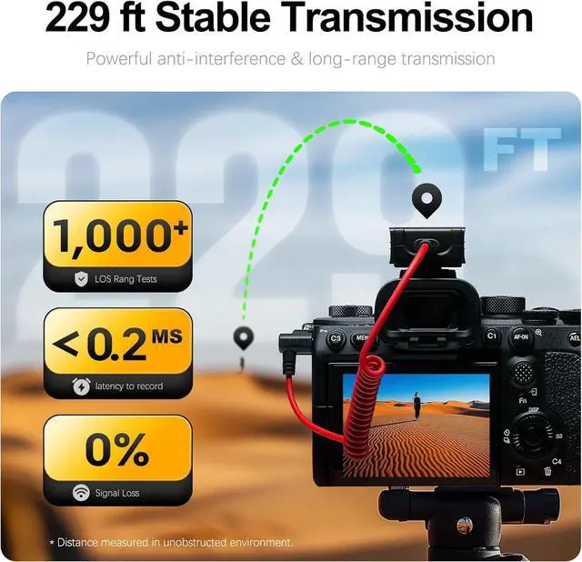 Alt view image 6 of 7 - Wireless Lavalier Microphone for iPhone/Camera/Android/Laptop with Noise Cancellation, 25H Battery Life, 229ft Range, Clip on Wireless Lapel Mic for Video Recording, Vlogging, Interview