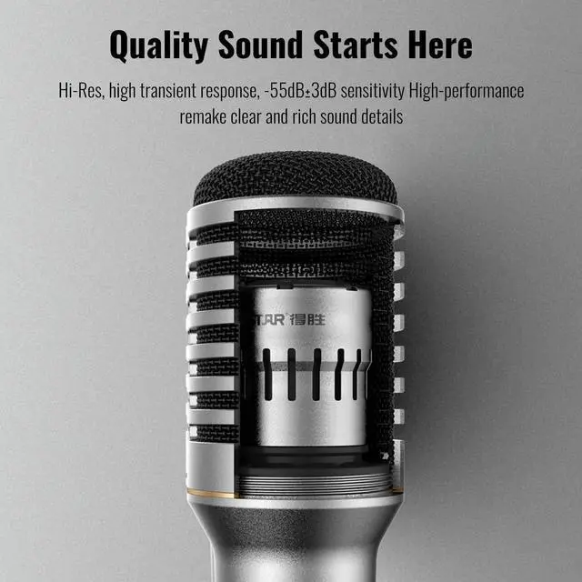Main image of TAKSTAR Cardioid Dynamic Microphone, TA-68 Vocal Recording Professional Stage Microphone for Broadcast Mic with Suspension Shock-Mounted Cartridge, Mic Clip, Metal Suitcase, 3-pin XLR Connector