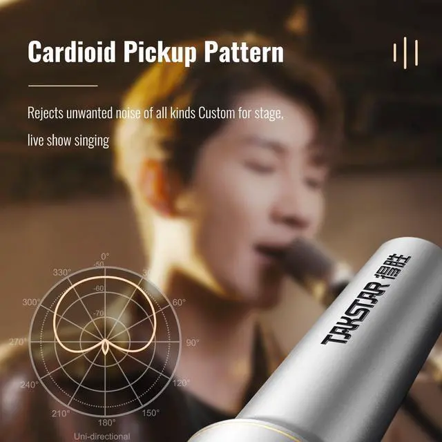 Alt view image 3 of 6 - TAKSTAR Cardioid Dynamic Microphone, TA-68 Vocal Recording Professional Stage Microphone for Broadcast Mic with Suspension Shock-Mounted Cartridge, Mic Clip, Metal Suitcase, 3-pin XLR Connector