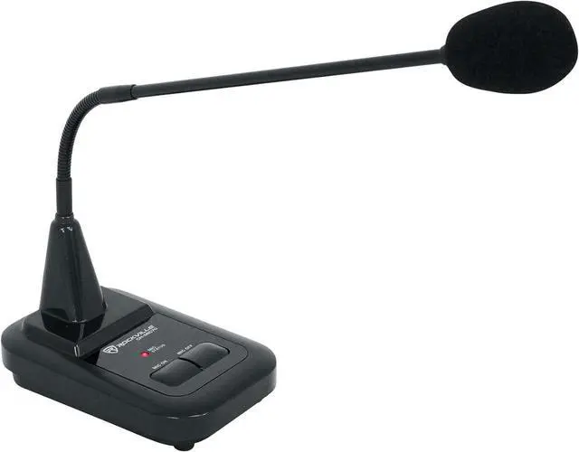 CH-MIC70 Push-to-Talk Condenser Gooseneck Paging Microphone, Built-in Chimes, Flexible Stand, for Commercial Announcements