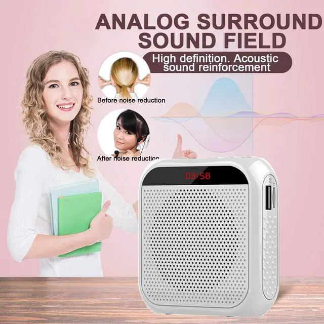 Alt view image 6 of 7 - Portable Voice Amplifier for Teachers,Rechargeable Portable Microphone with Speaker,Wired Microphone,Pa System for Outdoors, Teaching, Meeting, Tour Guide, Yoga(5PCS,White)