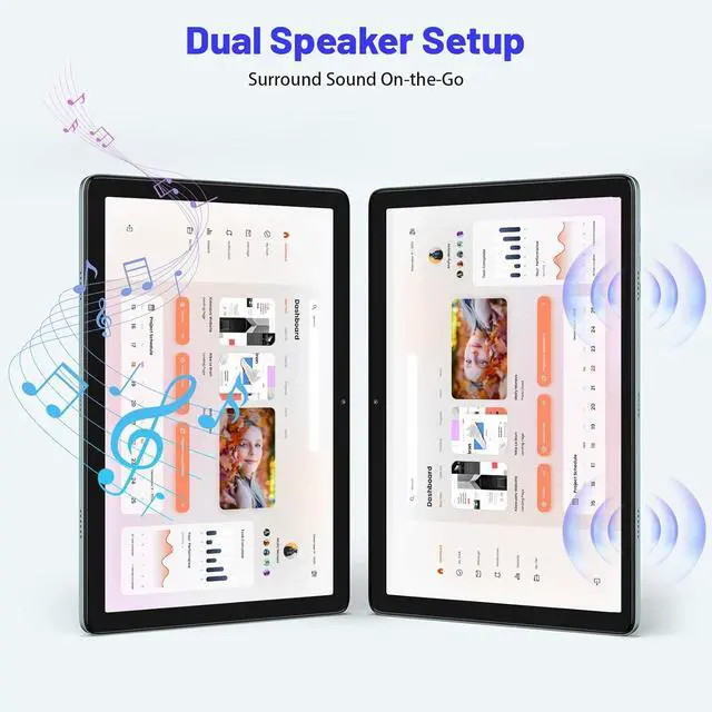 Alt view image 6 of 7 - 10.1 inch Android Tablet Computer, Android 14 Tablet, 6800mAh Battery, 1280 * 800 IPS, 8(4+4GB) RAM+128GB ROM+512GB Expand,WiFi, Bluetooth 5.0, GPS, Dual Camera, Split Screen Support, Light Blue