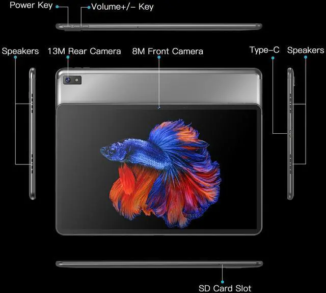 Alt view image 7 of 7 - T3 Tablet 10.4inchs Tablets Computer Android 2K Screen,MediaTek Helio G99, 6GB RAM + 128GB ROM + Expand, 8+13MP Dual Camera, 7000mAh, WiFi, GPS (T3-6G)