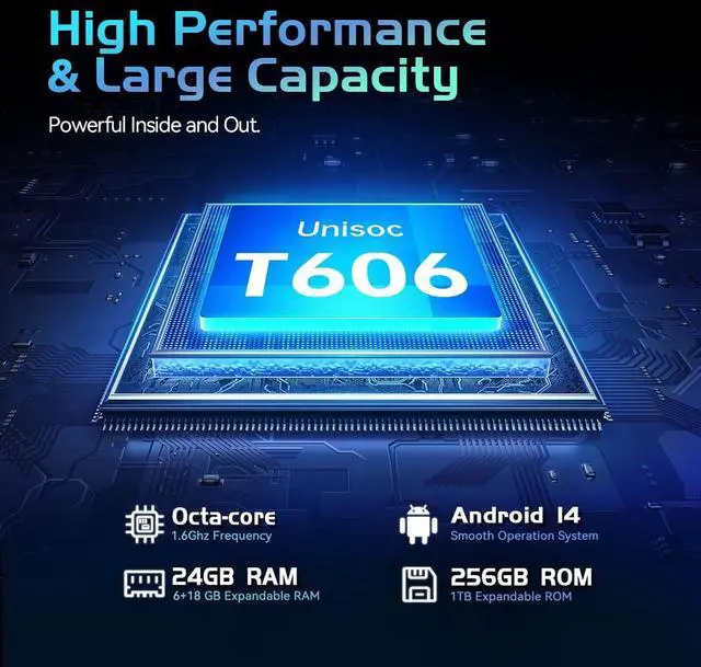 Alt view image 6 of 7 - RT9 Rugged Tablet 10 inch Tablet Android - 24GB RAM 256GB ROM 1TB Expandable Storage, 11000mAh,16MP+16MP Camera, 4G Dual SIM Phablet Compatible with T-Mobile Tablet Computer Waterproof