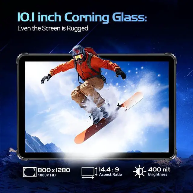 Alt view image 7 of 7 - RT9 Rugged Tablet 10 inch Tablet Android - 24GB RAM 256GB ROM 1TB Expandable Storage, 11000mAh,16MP+16MP Camera, 4G Dual SIM Phablet Compatible with T-Mobile Tablet Computer Waterproof