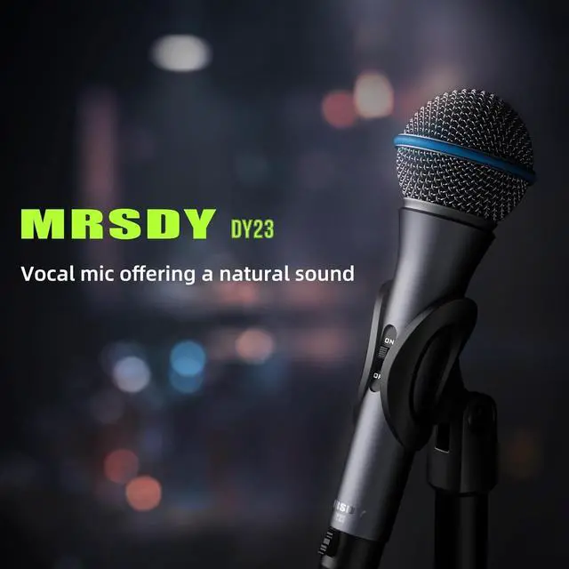 Alt view image 3 of 7 - Vocal Dynamic Microphone, Metal Handheld Wired Microphone for Singing, Mic Suitable for Karaoke and Recording, with On/Off Switch and 16.4ft XLR Cable