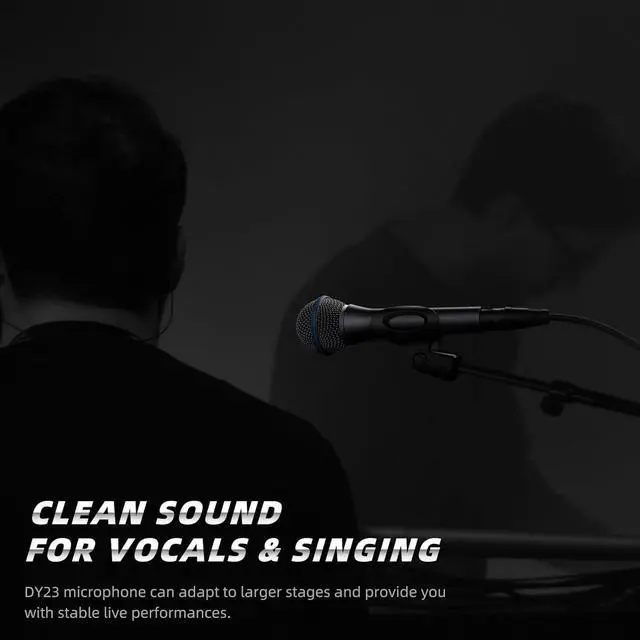 Alt view image 6 of 7 - Vocal Dynamic Microphone, Metal Handheld Wired Microphone for Singing, Mic Suitable for Karaoke and Recording, with On/Off Switch and 16.4ft XLR Cable