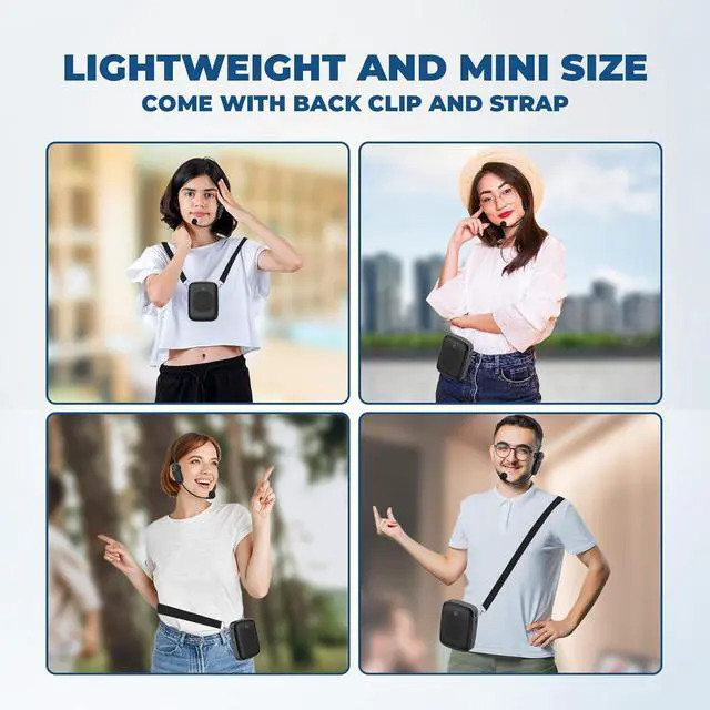 Alt view image 6 of 7 - Wireless Bluetooth Voice Amplifier for Teachers  15W Portable Mini Amplifier Speaker with Wireless Microphone Headset, Personal Mic for Classroom, Teaching, Training & Public Speaking  A002