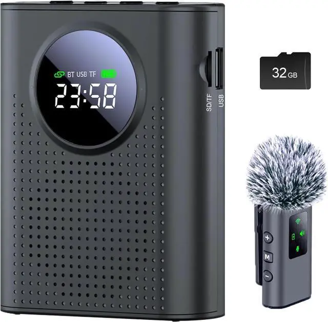 Main image of Voice Amplifier Wireless with Lavalier Microphone Magnetic & Recording,Portable Voice Amplifier with Lapel Mic Speaker,Personal Voice Amplifier for Classroom,Speech,Tour Guide,Teaching Outdoor