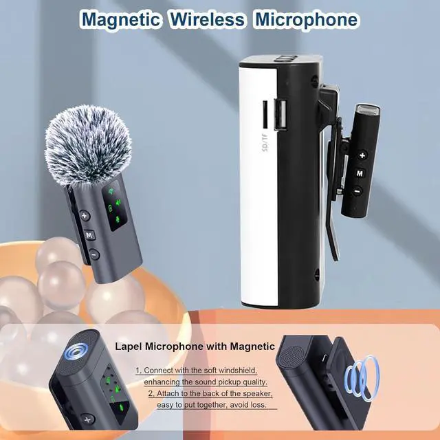 Alt view image 3 of 7 - Voice Amplifier Wireless with Lavalier Microphone Magnetic & Recording,Portable Voice Amplifier with Lapel Mic Speaker,Personal Voice Amplifier for Classroom,Speech,Tour Guide,Teaching Outdoor