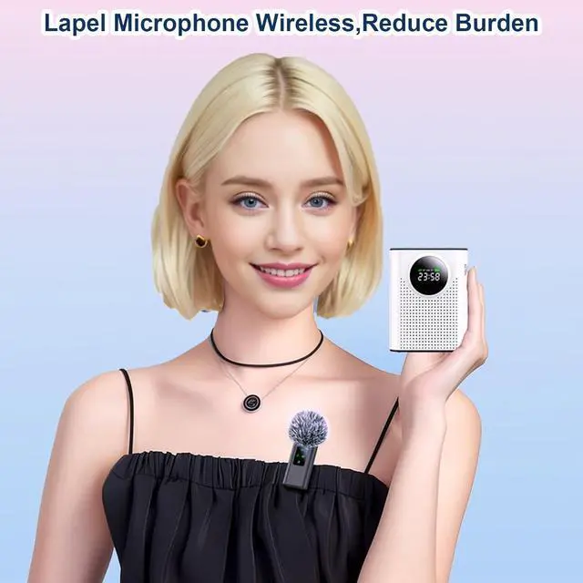 Alt view image 4 of 7 - Voice Amplifier Wireless with Lavalier Microphone Magnetic & Recording,Portable Voice Amplifier with Lapel Mic Speaker,Personal Voice Amplifier for Classroom,Speech,Tour Guide,Teaching Outdoor