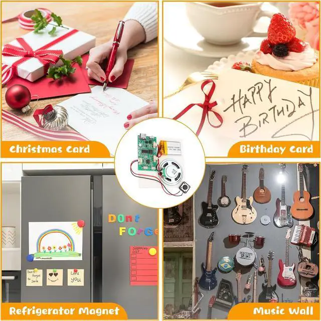 Alt view image 6 of 7 - 5PCS Programmable Sound Recorder Module - DIY Music Voice Recording Module Chip with Speaker, Can Recording 16 Minutes Sound Music for Personalized Greetings, Holiday Crafts Cards