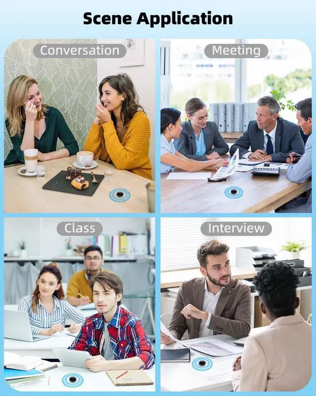 Alt view image 2 of 7 - 3072Kbps Magnetic Voice Recorder, Audio Recorders with AI-Intelligent Triple Noise Cancellation, 128GB Voice Activated Recorder with 9500Hours Store, Recording Device for Lectures, Meetings, Intervie