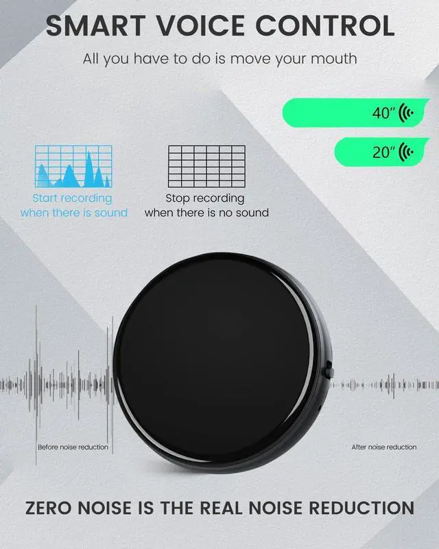 Alt view image 6 of 7 - 3072Kbps Magnetic Voice Recorder, Audio Recorders with AI-Intelligent Triple Noise Cancellation, 128GB Voice Activated Recorder with 9500Hours Store, Recording Device for Lectures, Meetings, Intervie