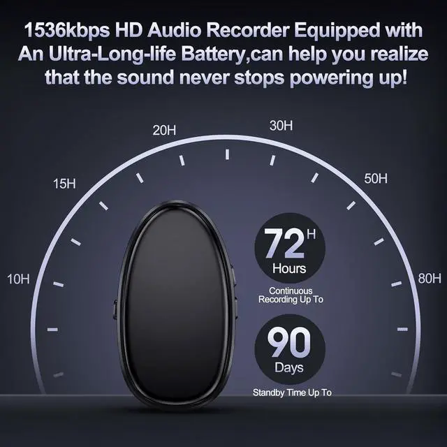 Alt view image 5 of 7 - 128GB9860 Hours  Digital Voice Recorder with Triple Noise Reduction, Student Recording Device with External Speaker and MP3 Playback, 1536kbps Audio Recorder for Lectures and Work, Black