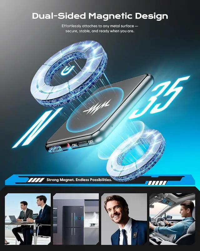 Alt view image 3 of 7 - 128G (9800 Hour) Voice Activated Recorder, Dual-Sided Magnetic Voice Recorder with Playback, Audio Recorder with AI-Intelligent Noise Reduction, 70H Continuous for Lectures, Meetings