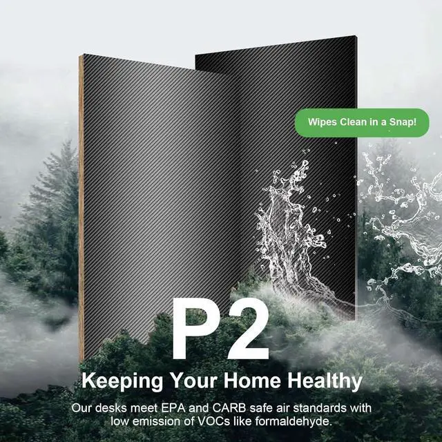 Alt view image 7 of 7 - 55 Inch Gaming Desk, Computer Gamer Desk with Monitor Stand, Ergonomic Carbon Fiber Surface Gaming Table with Power Outlet and Mouse Pad for Home Office, Colorful