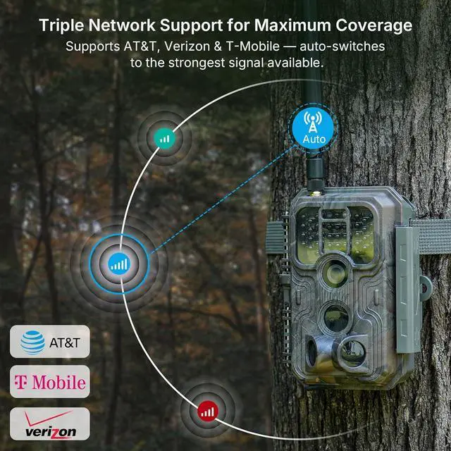 Alt view image 2 of 7 - S950 Cellular Trail Camera, 2025 Upgrade with Shared Data Plans, 4G LTE for AT&T/Verizon/T-Mobile, App Control, 48MP Photo, 1296P Video, Night Vision, Camera Sharing, for Wildlife