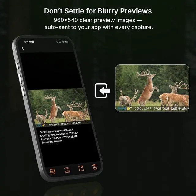 Alt view image 4 of 7 - S950 Cellular Trail Camera, 2025 Upgrade with Shared Data Plans, 4G LTE for AT&T/Verizon/T-Mobile, App Control, 48MP Photo, 1296P Video, Night Vision, Camera Sharing, for Wildlife