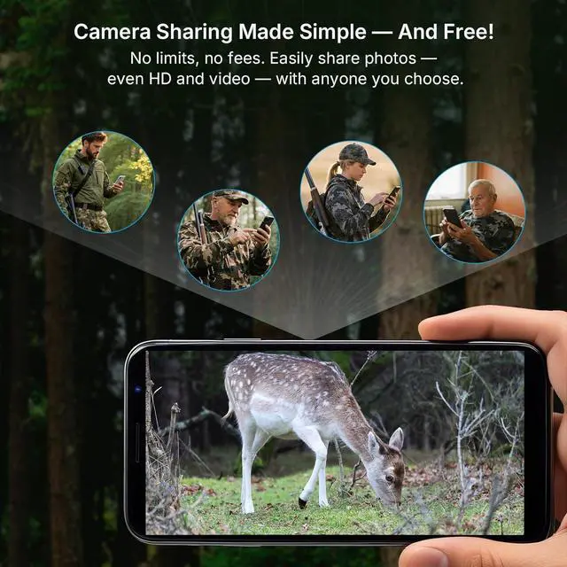 Alt view image 6 of 7 - S950 Cellular Trail Camera, 2025 Upgrade with Shared Data Plans, 4G LTE for AT&T/Verizon/T-Mobile, App Control, 48MP Photo, 1296P Video, Night Vision, Camera Sharing, for Wildlife