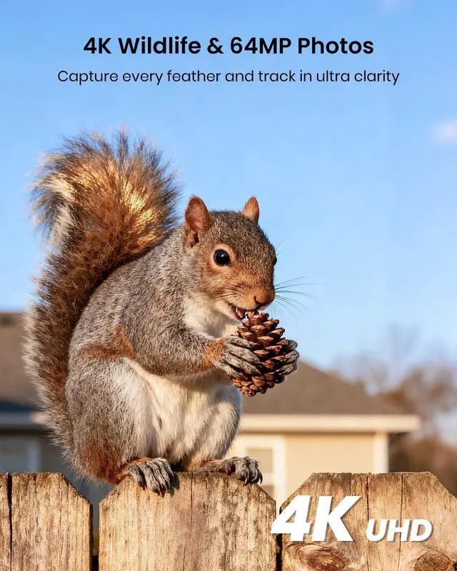 Alt view image 3 of 7 - 4K UHD Solar Trail Camera for Game & Wildlife Monitoring - 0.1s Motion Trigger to Capture Fast Animals, 64MP/4K Clear Night Vision, Map Tag, App Control, IP66 Waterproof, 32GB SD Card