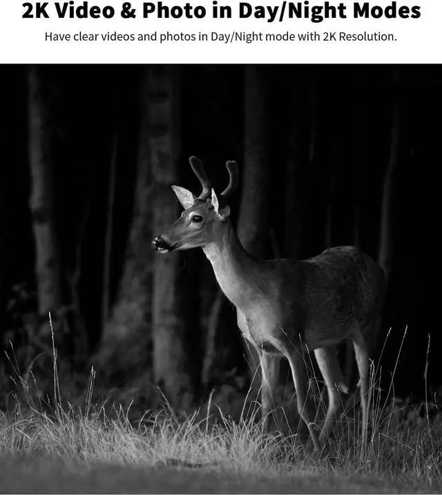Alt view image 6 of 7 - 3rd Trail Camera with Built-in 4G LTE SIM Card, Support Unlimited Data Plan,2K Live Streaming, 360° Overview, Solar Cellular Deer/Game/Security Camera Outdoor, Motion Activated, Remote Access