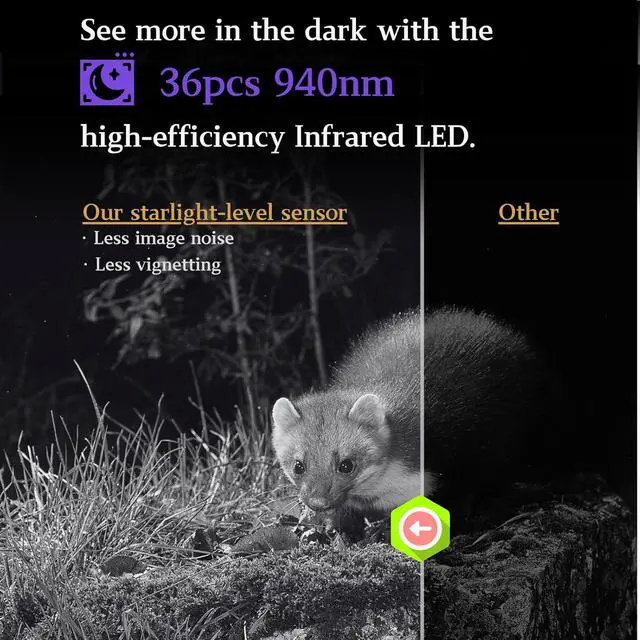 Alt view image 3 of 7 - 2-Pack Trail Camera 64MP 1296P H.264 MP4 Video No Glow 90ft Night Vision 0.1S Trigger Speed Motion Activated Waterproof IP66 Game Cam for Wildlife Hunting or Home Surveillance