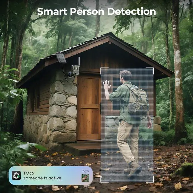 Alt view image 7 of 7 - Trail Camera 2 Pack, 4G LTE Cellular Trail Camera with Built-in SIM Card 2.5K HD Live Streaming Solar Panel 4 Area in 1 Screen Night Vision Motion Activated Game Camera for Hunting & Outdoor