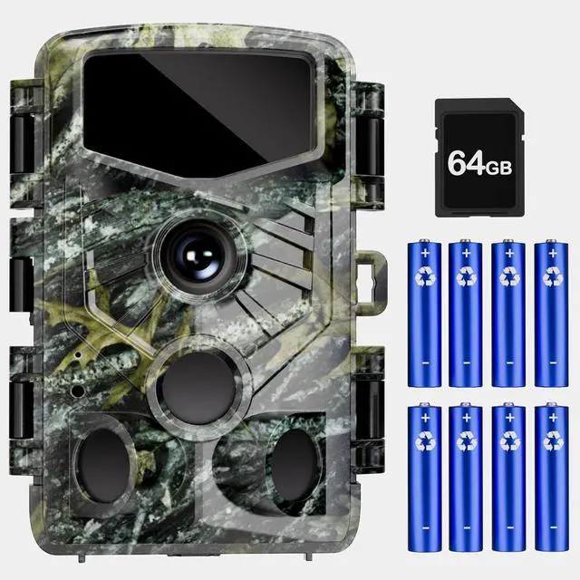 Main image of Trail Camera, 48MP 4K Game Camera with 0.1s Trigger Time, 130°Wide-Angle, Trail Cameras with Night Vision Motion Activated Waterproof IP66, 2.0Screen Trail Cam for Wildlife Monitoring