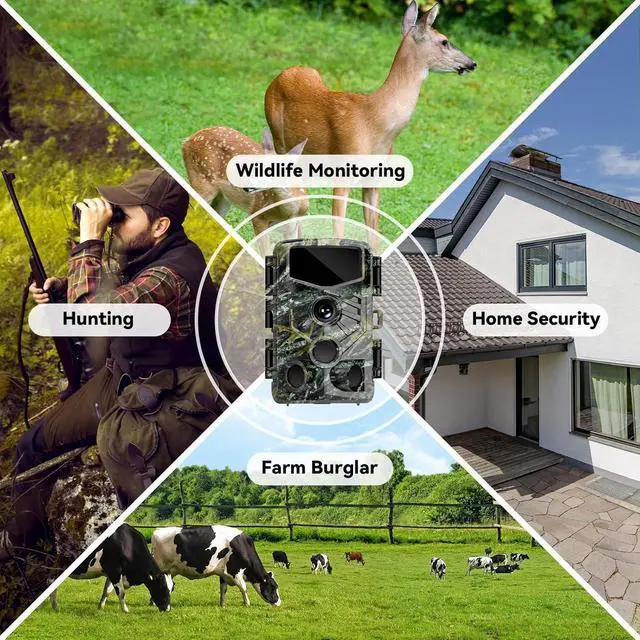 Alt view image 7 of 7 - Trail Camera, 48MP 4K Game Camera with 0.1s Trigger Time, 130°Wide-Angle, Trail Cameras with Night Vision Motion Activated Waterproof IP66, 2.0Screen Trail Cam for Wildlife Monitoring