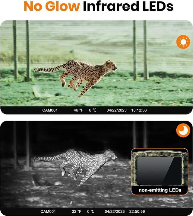 Alt view image 5 of 7 - 4K 48MP Trail Camera WiFi Game Camera with Low Glow Night Vision Motion Activated, Cell Phone App 130° 0.05s Trigger Speed for Outdoor Wildlife Deer,Green
