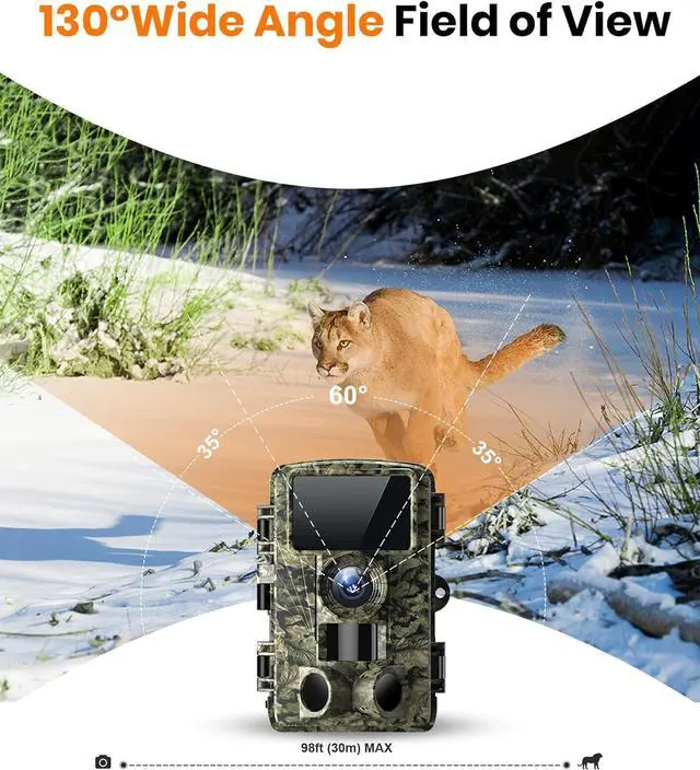 Alt view image 6 of 7 - 4K 48MP Trail Camera WiFi Game Camera with Low Glow Night Vision Motion Activated, Cell Phone App 130° 0.05s Trigger Speed for Outdoor Wildlife Deer,Green
