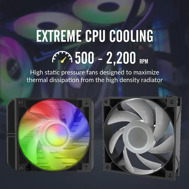 Alt view image 7 of 7 - Dracaena.io 120mm AIO CPU Cooler  Quiet PWM ARGB Fan, Hydraulic Bearing Pump & Aluminum Radiator  Compact Liquid Cooling for  LGA1700/1200/115X/2011/2066 & AMD AM5/AM4/AM3/FM2 Ryzen, Black