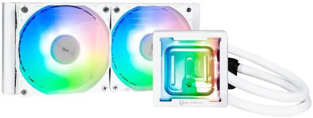 Main image of Cube AIO ARGB CPU Liquid Cooler 240mm Radiator White,  LGA1700/AMD AM5 Ready, Innovative Pump with Lift of 1.8 M/high Efficiency 5500RPM/ Silent 15DB, Made in Taiwan