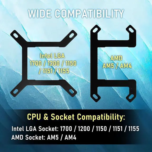 Alt view image 7 of 7 - Cube AIO ARGB CPU Liquid Cooler 240mm Radiator White,  LGA1700/AMD AM5 Ready, Innovative Pump with Lift of 1.8 M/high Efficiency 5500RPM/ Silent 15DB, Made in Taiwan