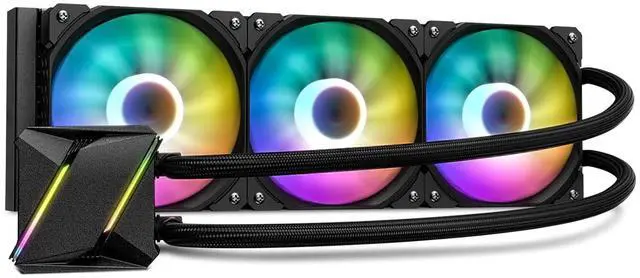 Main image of D360 CPU Liquid Cooler with 360mm Radiator, Addressable RGB Lights, Pure Copper Pump, and AMD, AM5/ AM4,  LGA 1851/1700/1200 Brackets Ready - Black