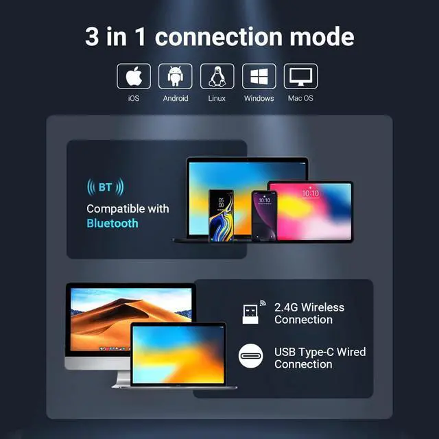 Alt view image 4 of 6 - Wireless 1D 2D QR Barcode Scanner Portable Back Clip 3 in 1 2.4GHz Wireless & USB Wired & Compatible with Bluetooth Mini Pocket Bar Code Reader for Smartphones Android Mac OS Windows 0013