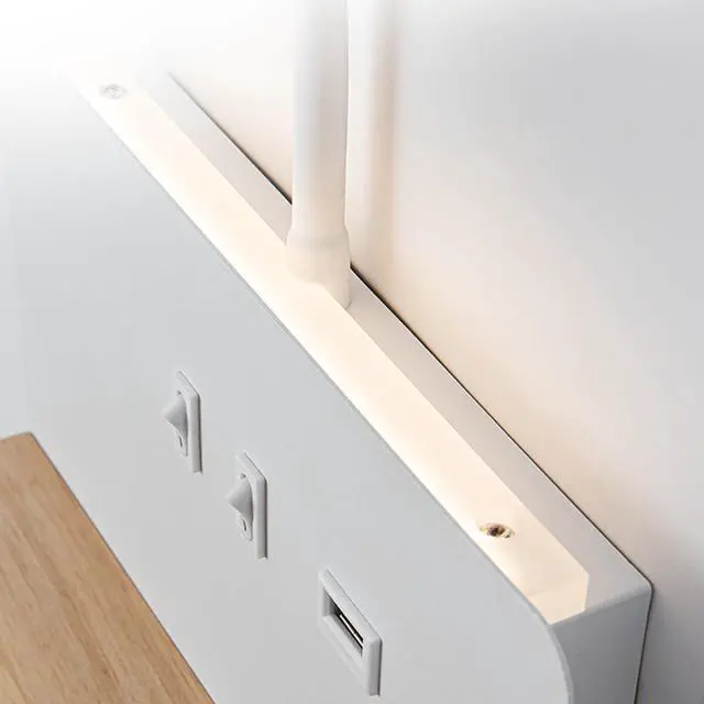 Alt view image 7 of 7 - Bedside Wall Sconces with Wireless Charging Station & USB Charging, 3 Adjustable Color Temperatures LED Reading Lamp, 3000K Warm Backlight, Wall Mounted Sconce for Bedroom, Plug-in or Hardwired