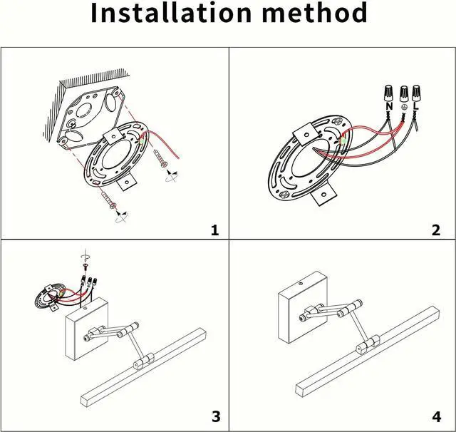 Alt view image 7 of 7 - Hard-Wired Picture Light Dimmable LED Picture Lights for Paintings 15.7" Inch Black Metal Body Wall Pictures with Adjustable Swing Arm Art Display Lamps 7W 3000K Warm White Book Light