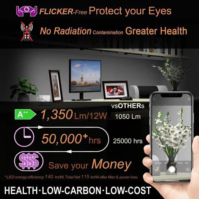 Alt view image 4 of 6 - LED Under Cabinet Lighting for Kitchen Built-in Adjustable Cable & Mid Input Jack Bookshelf Plug in Light bar 15 Pcs 6750 Lm 3000K Ultra Bright for Timer Smart Plug Alexa Google Assistant & Siri